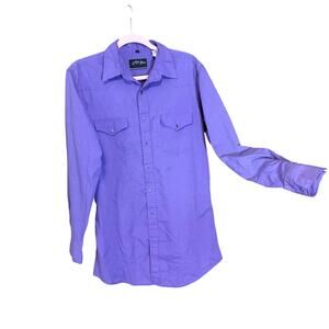 White Horse men’s Purple Western Snap Button Shirt Medium cowboy rodeo ranch